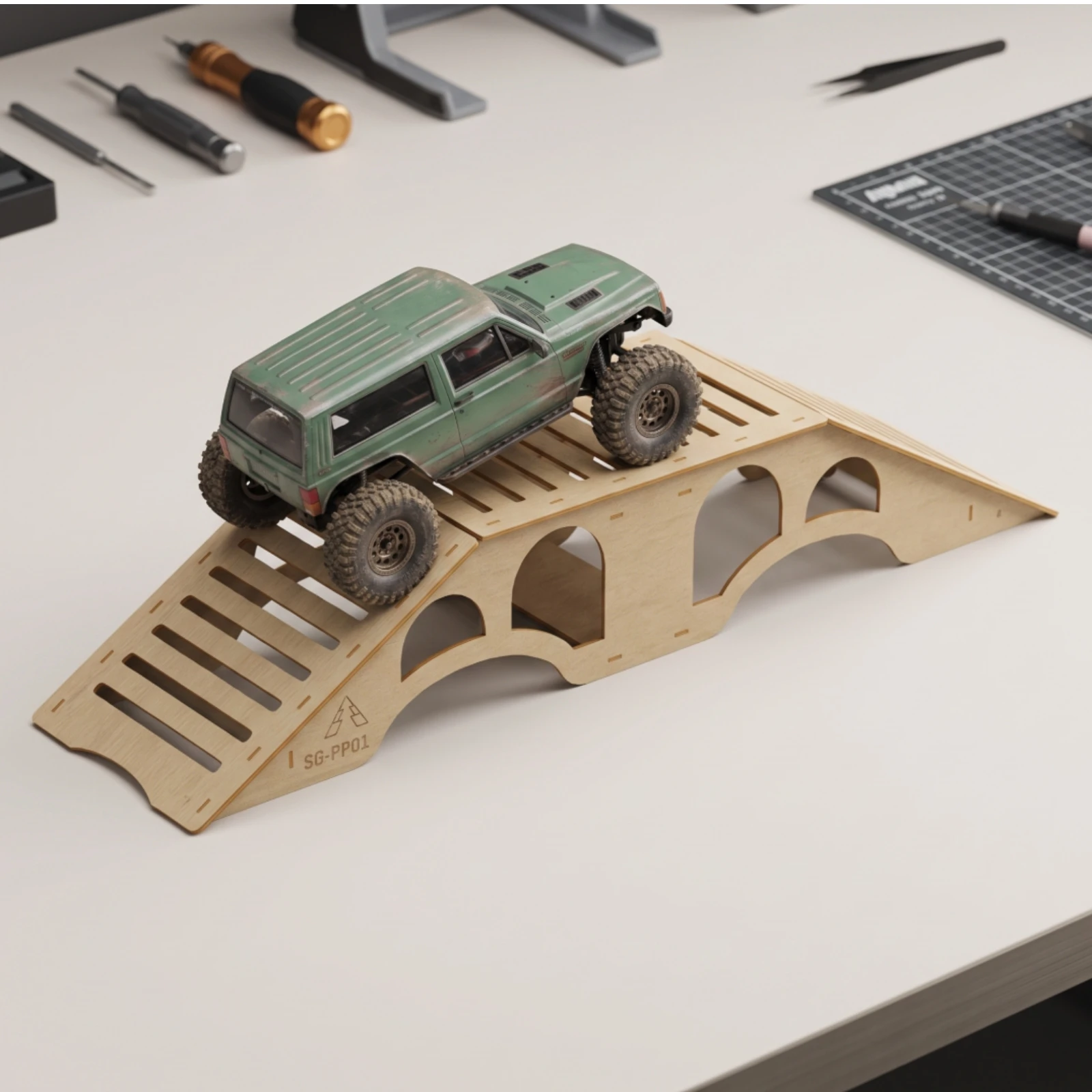 RC Crawler Bridge Challenging RC Car Bridge Crawler Obstacle Small Scale Easy to Use for Children