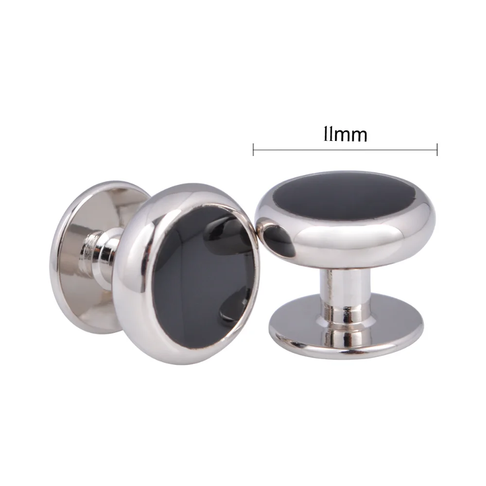 Exquisite Black Gold Round Cufflinks Set Metallic Business Formal Wear Accessories Sophisticated Cuff Decoration for Suit Shirt