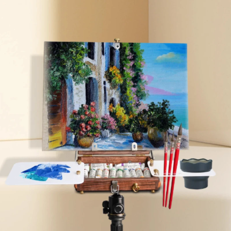 Wooden Art Painting Box Drawing Easel Art Students' DIY Painting Create Graffiti Outdoor Sketching Portable Folding Drawing Box