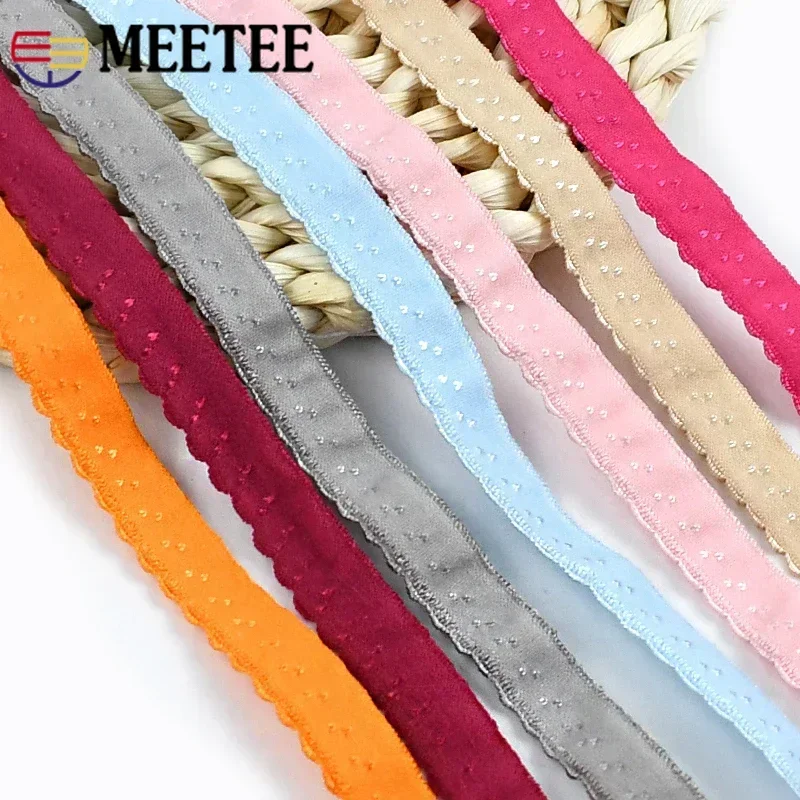 10-50M 11mm Nylon Elastic Band for Bra Strap Underwear Double Layered Folding Edge Rubber Tape Clothes Sewing Elasticity Ribbon