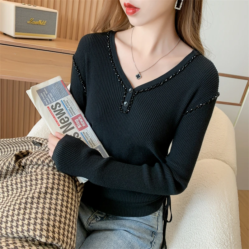 

Ladies New Fashion Pullover Sweater Women Clothing Girls Autumn Casual Knitwear Female Woman OL Sweaters Vy2420