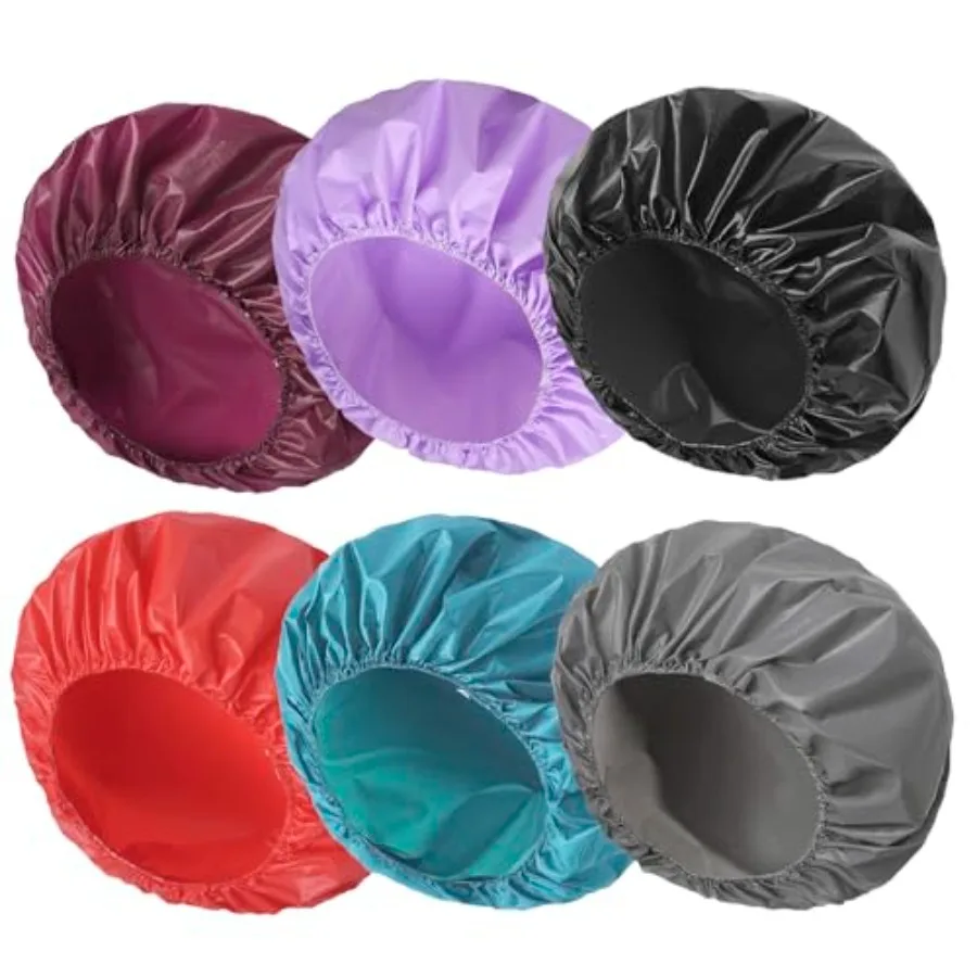 

6 PCS Sower Caps Women, Double Side of Sower Cap, Reusable Elastic Bat Caps Sower, EVA Bating Sower Caps, Bat air Caps - Black+