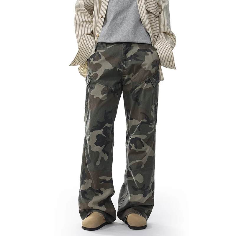 Men Streetwear Fashion Loose Casual Hip Hop Pure Cotton Camouflage Cargo Pants Couple Outdoor Overalls Women Trousers