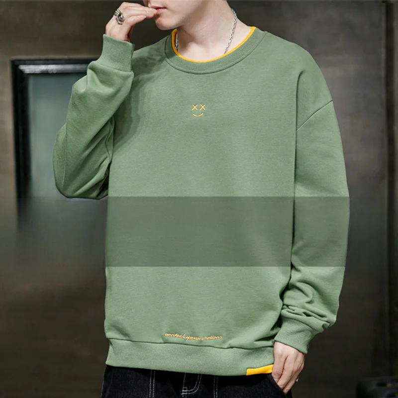 

plus Size Men's round Ne Sweatirt Long Sve Casual T-irt Comfortable Loose Fit Autumn Faion plus Size Clothing