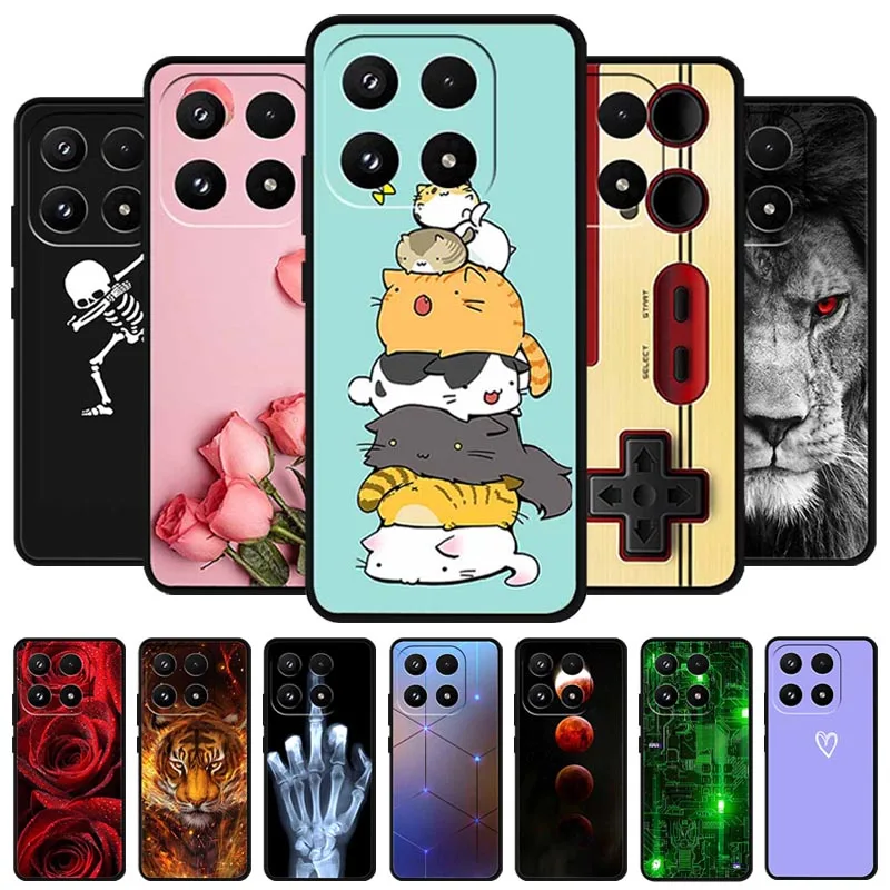 Funda para Xiaomi 17, Funda Protectora de Silicona Suave con Diseño de Rosa Rosa para Xiaomi Mi 17, Funda con Diseño de Tigre, Gato y León, Funda Genial de 6.3 Pulgadas para Xiaomi 17