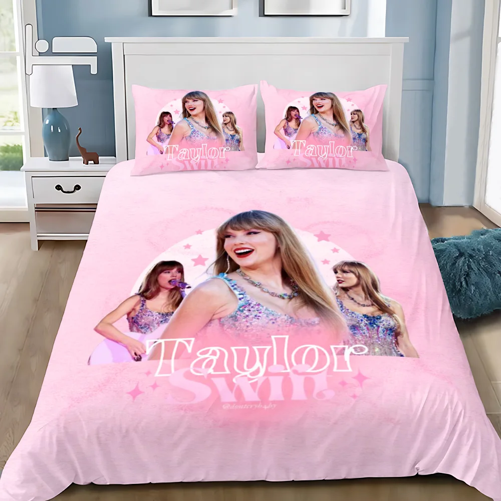 Duvet Cover Pillowcase Bedding Set T-Taylors Adult Boy Girl Bedroom Decoration Children Gift S-Swifts Single Double Large Size