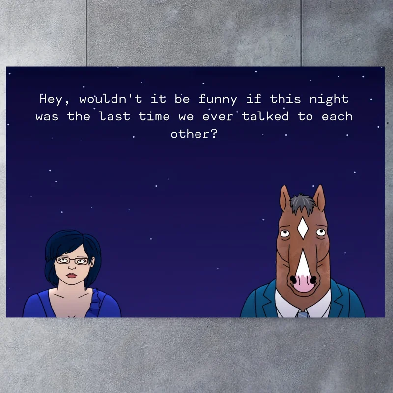 VIKAMA BoJack Horseman Zitat Wandteppich Amerikanischer Cartoon-Meme-Wandbehang Schlafzimmer Bettkopfteil Wohnheim Arbeitszimmer Hintergrunddekoration
