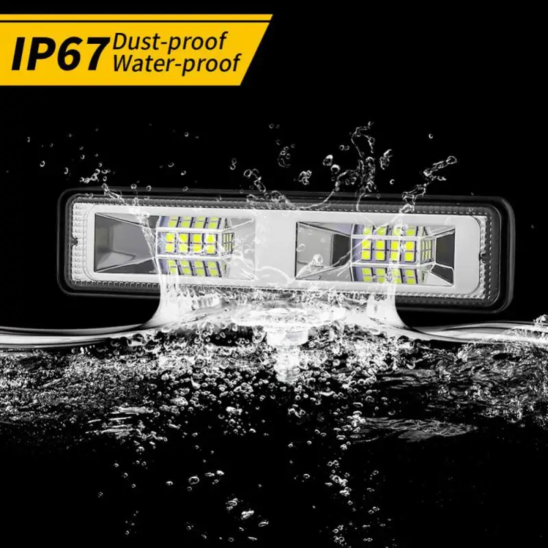 أضواء كاشفة للمركبات على الطرق الوعرة ، صيانة إضاءة هندسية للسيارات والدراجات النارية ، مصباح عمل على شكل حرف I ، 16 مصباح ، 48 واط ، 12 فولت ، 24 فولت