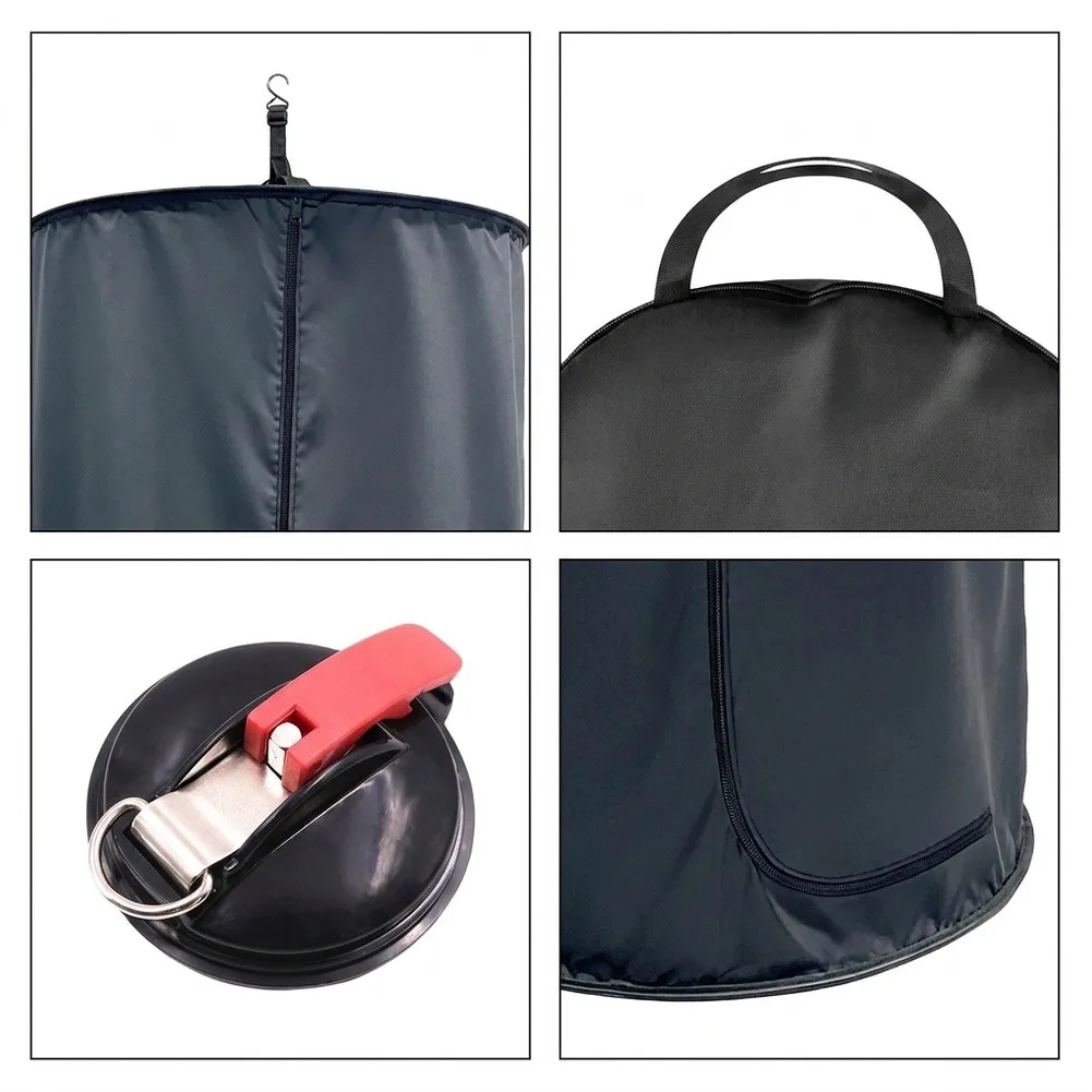 Outdoor Portable Privacy Enclosure for Shower and Changing with Zipper Opening Foldable Fabric and Suction Points