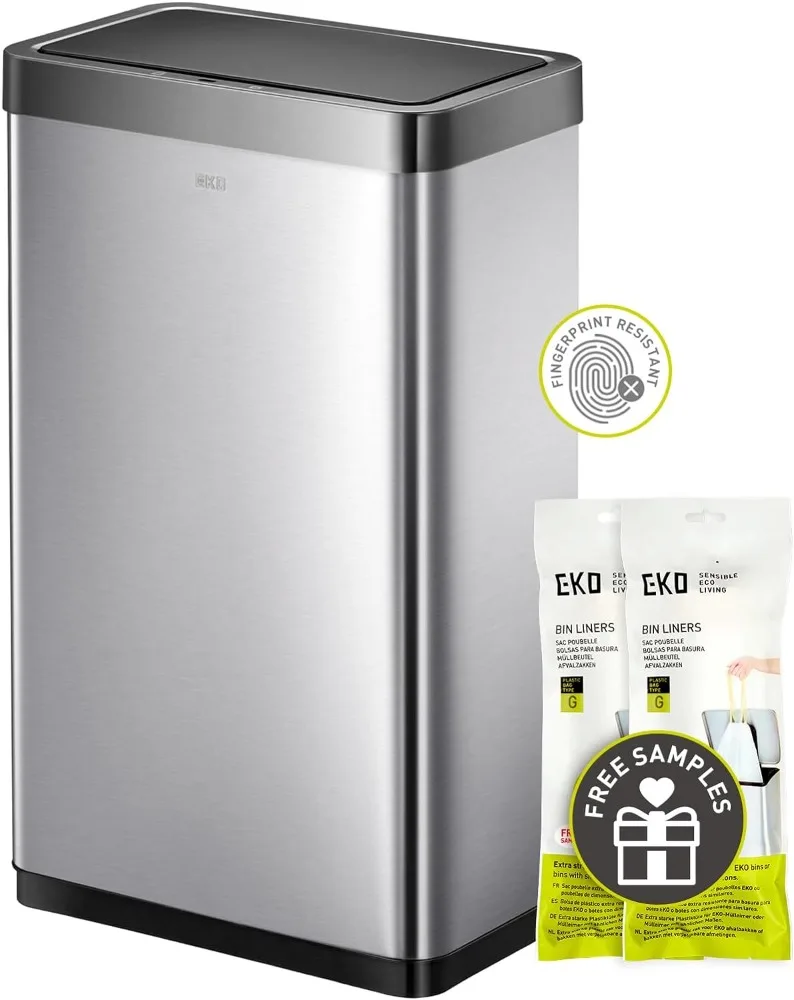 

EKO Trash Bin Mirage X 80 Liter / 21.1 Gallons Motion Sensor Trash Can, Brushed Stainless Steel Kitchen Trash Bin