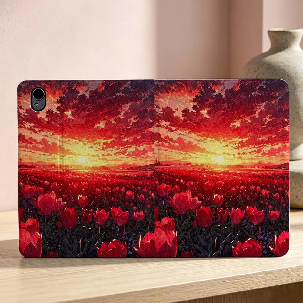 Red Tulip Field Sunset For Huawei MatePad MediaPad MagicPad Honor Pad 10 9 8 X10 X9 X8 X8a Pro Inch Tablet Case Soft