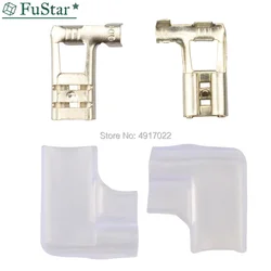 10set=20pcs 6.3mm Right Angle Flag L Type Crimp Terminal Spade Connector + Cover Cold-Pressed terminal 6.3 mm Flag-shaped spring