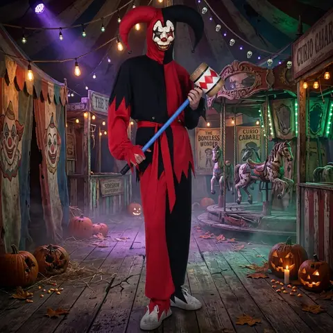 Halloween Cosplay Costumes Terror Horror Clown Costume Makeup Party Dress Devil Costume Demo Clothing Props Mascot