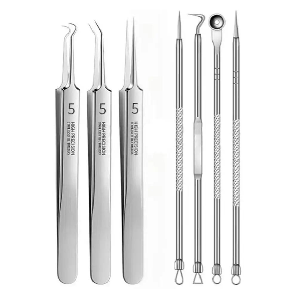 5/7/8 قطعة رقم فائق الدقة. 5 خلايا البثور البثرة كليب الملقط تجميل الوجه الصحة صالون خاص مزيل الرؤوس السوداء حب الشباب إبرة