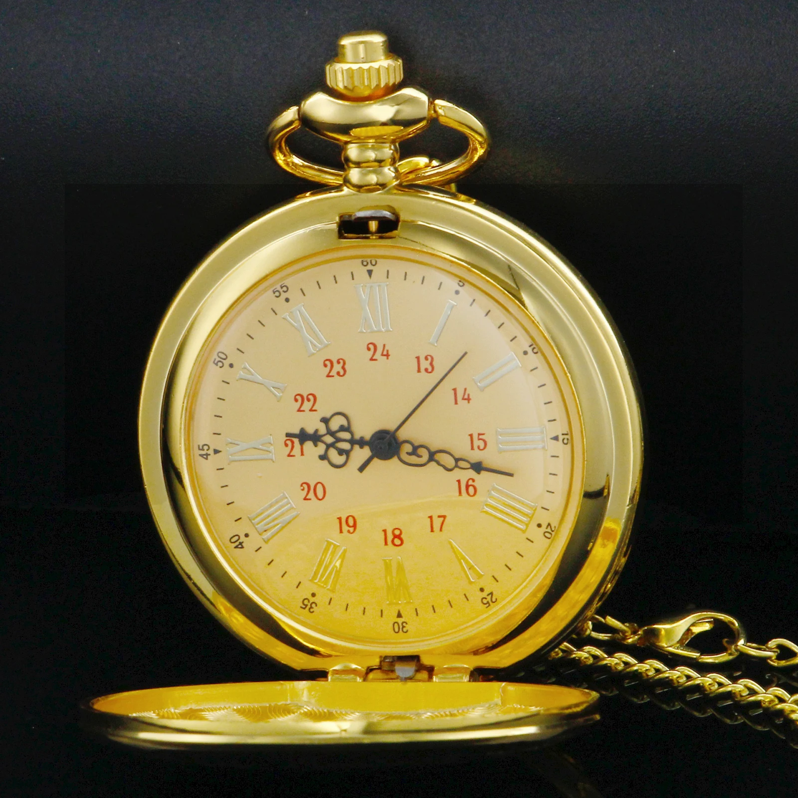 Das beste Geschenk für meinen Mann: Gold Quarz Taschenuhr Vintage Anhänger Kette Herren Gentleman Mode Anhänger Halskette Dekoration