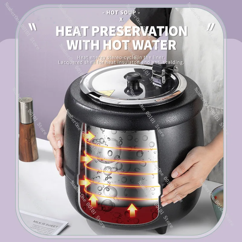 Hotel commercial insulated electric soup stove | Self-service soup stove, safe and efficient heating