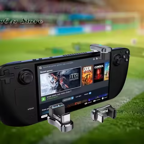 （NEW）6.) Advanced Type C Adapter for Steam Deck, Male to Female, 20Gbps Speed, 180 Degree Angle, PD 140W Fast Charging