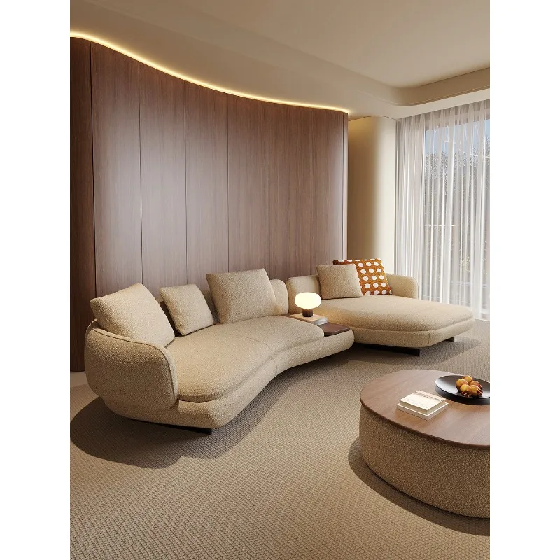 2026 new fabric sofa special-shaped combination medieval cream style living room high-end corner curved sofa