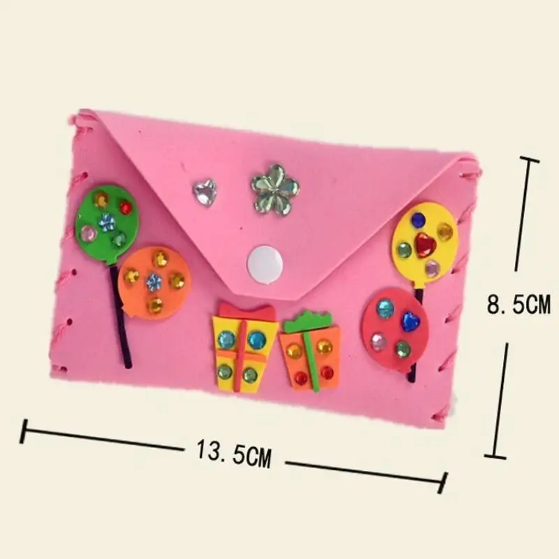 1/3/5/8PCS Kids Sewing Craft Kit DIY Cartoon Wallet Handmade EVA Kit Educational Toys Birthday Gift For Girls Beginners