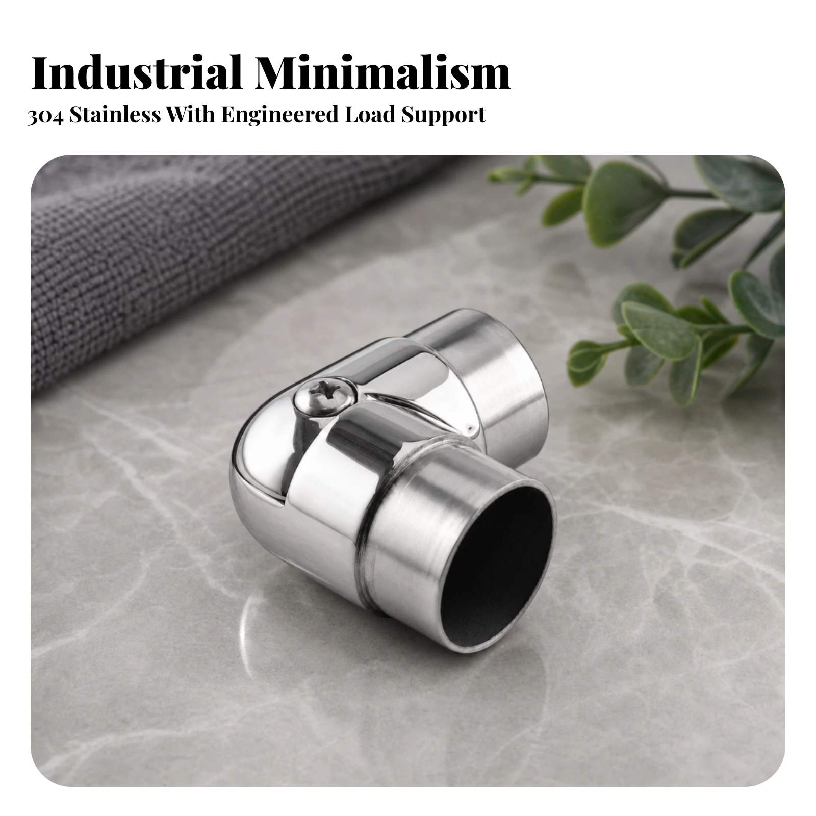 Elbow Fitting Polished Elbow Connector Pipe Fitting with Screw Compact Hardware Sturdy for Fabricators, Handrails, Marine