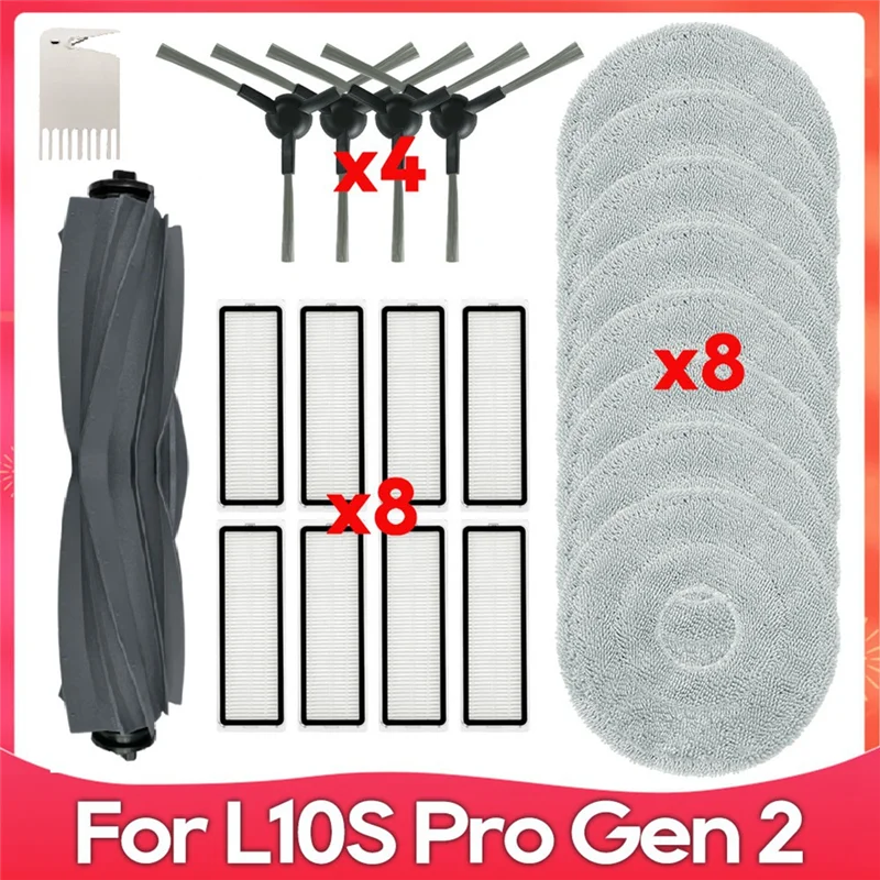 For Dreame L10S Pro Gen 2/RLL42SDA Main Side Brush Mop Cloth For Greater Durability