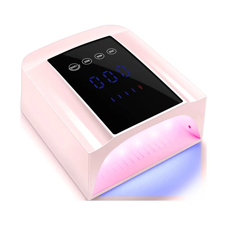 Luce UV portatile per unghie Asciugacapelli UV senza fili Lampada per unghie ricaricabile a LED con cuore e diamante Batteria da 7800 mAh
