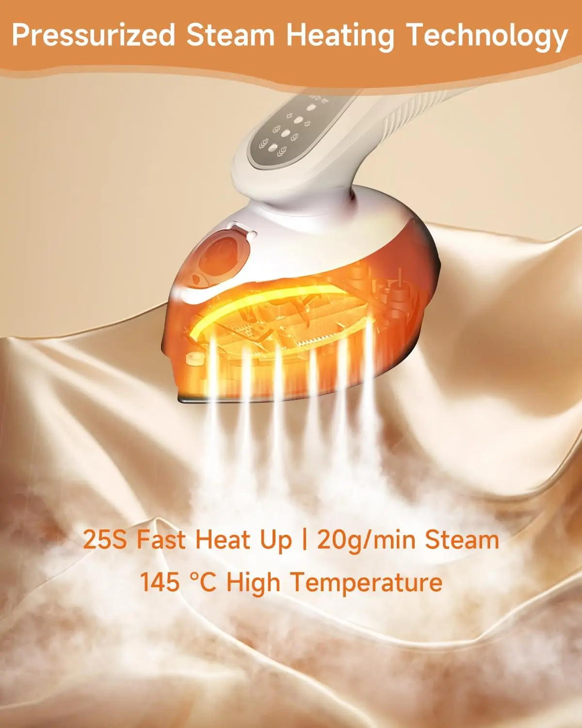 Portable 1100W Steam Iron, 20g/min, 120ML Tank, Fast Heat Up, Ceramic Soleplate, 5.8FT Cord