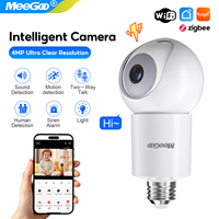 MeeGoo 4MP Lamp E27 Bulb WiFi Camera LED Bulb Smart IP Camera Surveilance PTZ 7X Zoom Tracking Two-way Audio Night Vision new