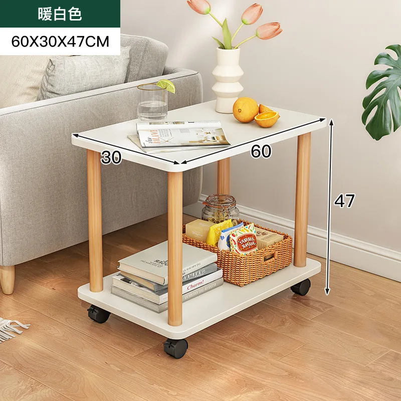 Sofa Side Table Movable Cabinet Simple Modern Bedside Living Room Pantry Mobile Small Table image 5