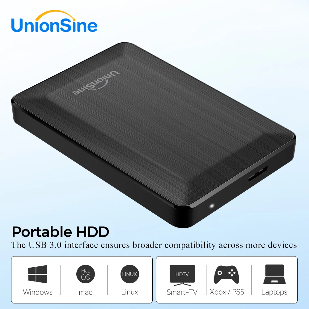 UnionSine External Hard Drive USB3.0 Portable 250gb/500gb/1tb High-Speed HDD Device for PC/Laptop,PS5 File Backup & Data Storage