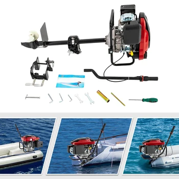 4 Zamanlı 8HP Dıştan Takma Motorlu Tekne Motoru 196CC Hava Soğutma El-çekme Geri Tepme TCI Ateşleme Sistemi Düşük Yakıt Tüketimi