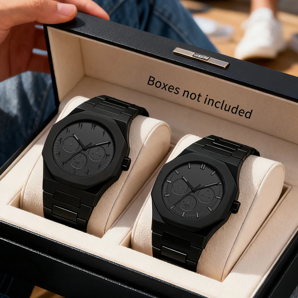 2pcs men's casual handsome and fashionable quartz watches, quartz movement, suitable for daily and formal occasions watches