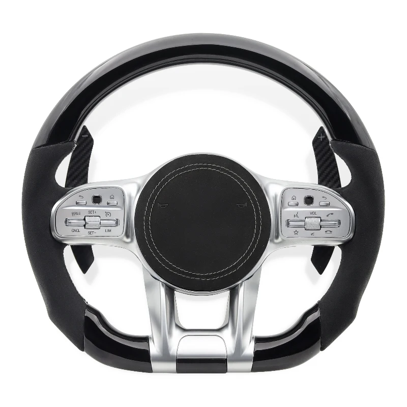 Leather Steering Wheel for Mercedes-Benz AMG W167 W177 W204 W205 W213 W222 GLE CLA GLC Without Button Steering Wheel