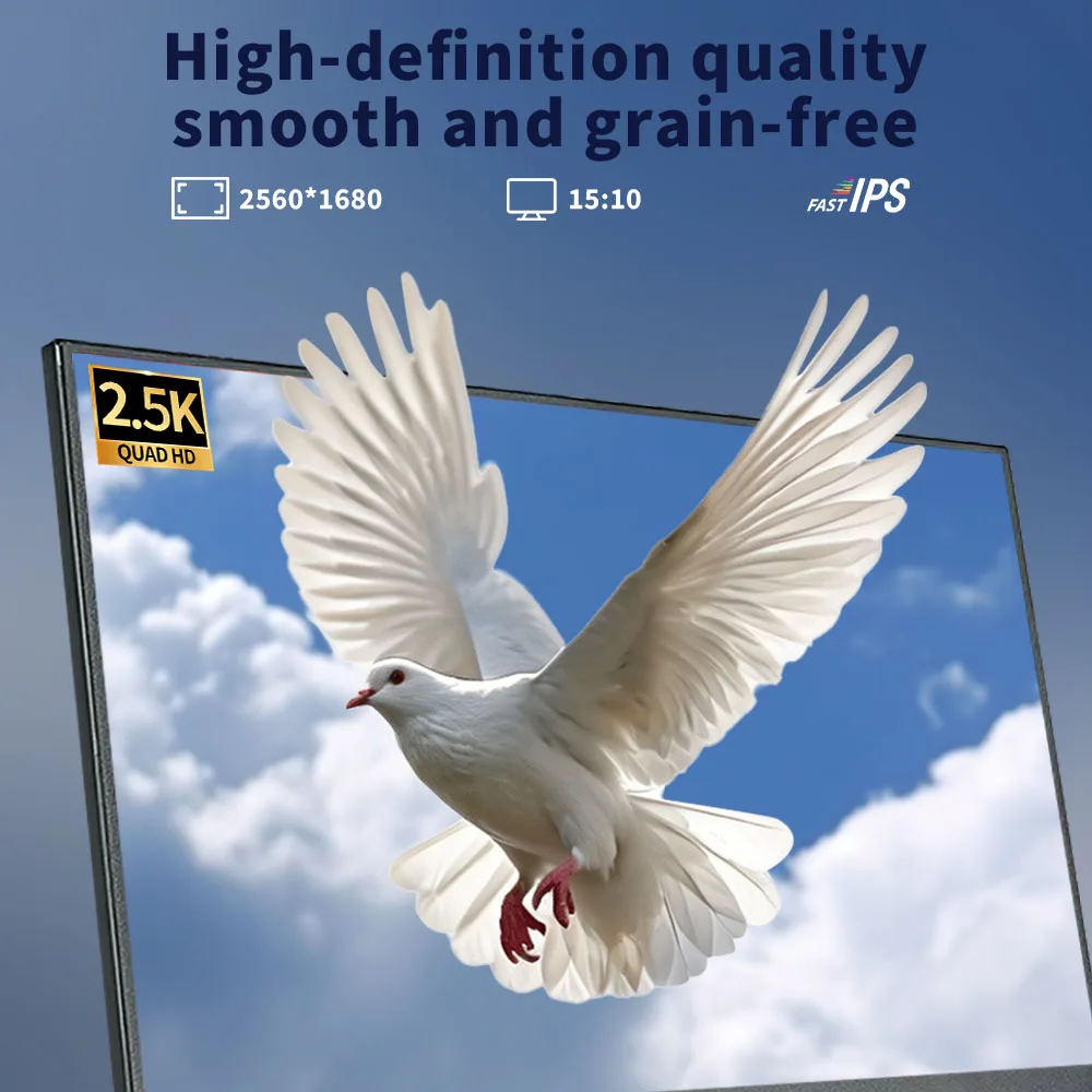 MAFNKOU 14.2 Inch 2.5K Touch Screen Portable Monitor 100%sRGB Touch Screen Secondary Display For  Laptop PC Xbox PS4/5
