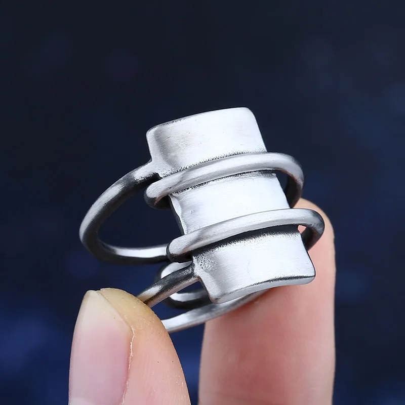Stainless Steel Viking Simple Ring Geometry vintage Hammer retro punk Classic Ring Male finger Love Jewelry for man Gift OSR526