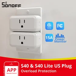 Sonoff Iplug S40/ S40 Lite Ons Wifi Smart Plug 15A Met Energy Monitor 120V Draadloze Socket Twee Manier controle Ondersteuning R5 Remoter