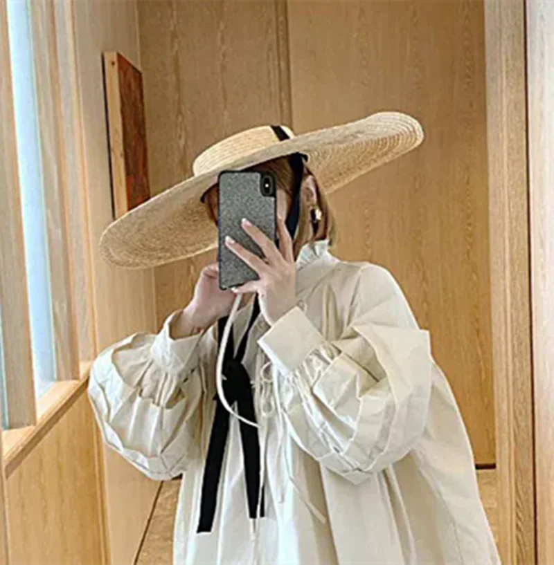 Sell hot different cheaper quality handmad straw Designer style wind brim leisure beach long ribbon lady fedoras cap  women  hat