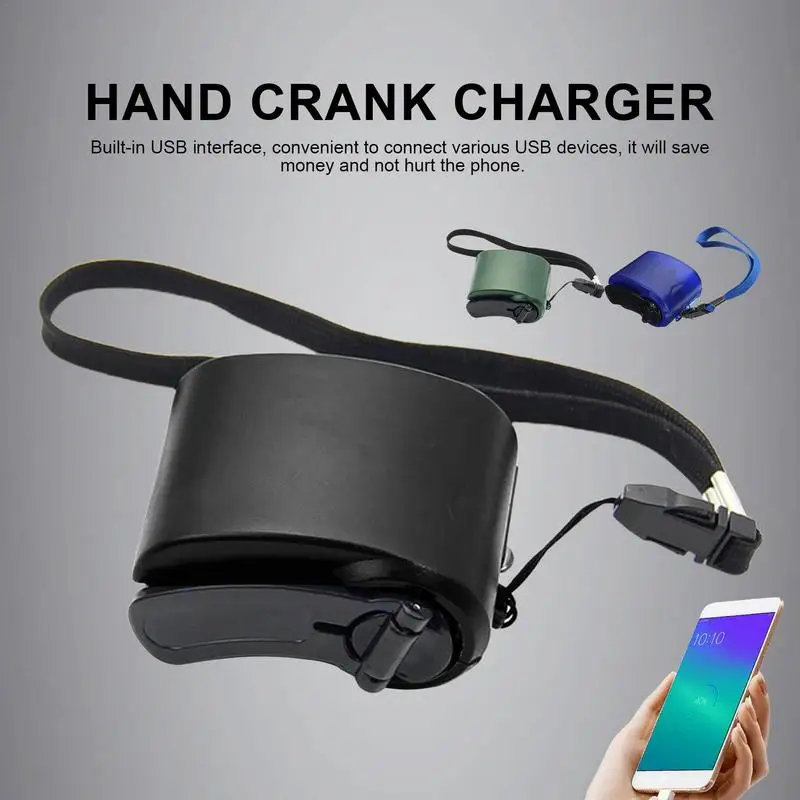 Portable Hand Power Bank Hand Crank Outdoor Charger with Led Light Power Bank with Output Voltage 5V Portable Power Bank Hand