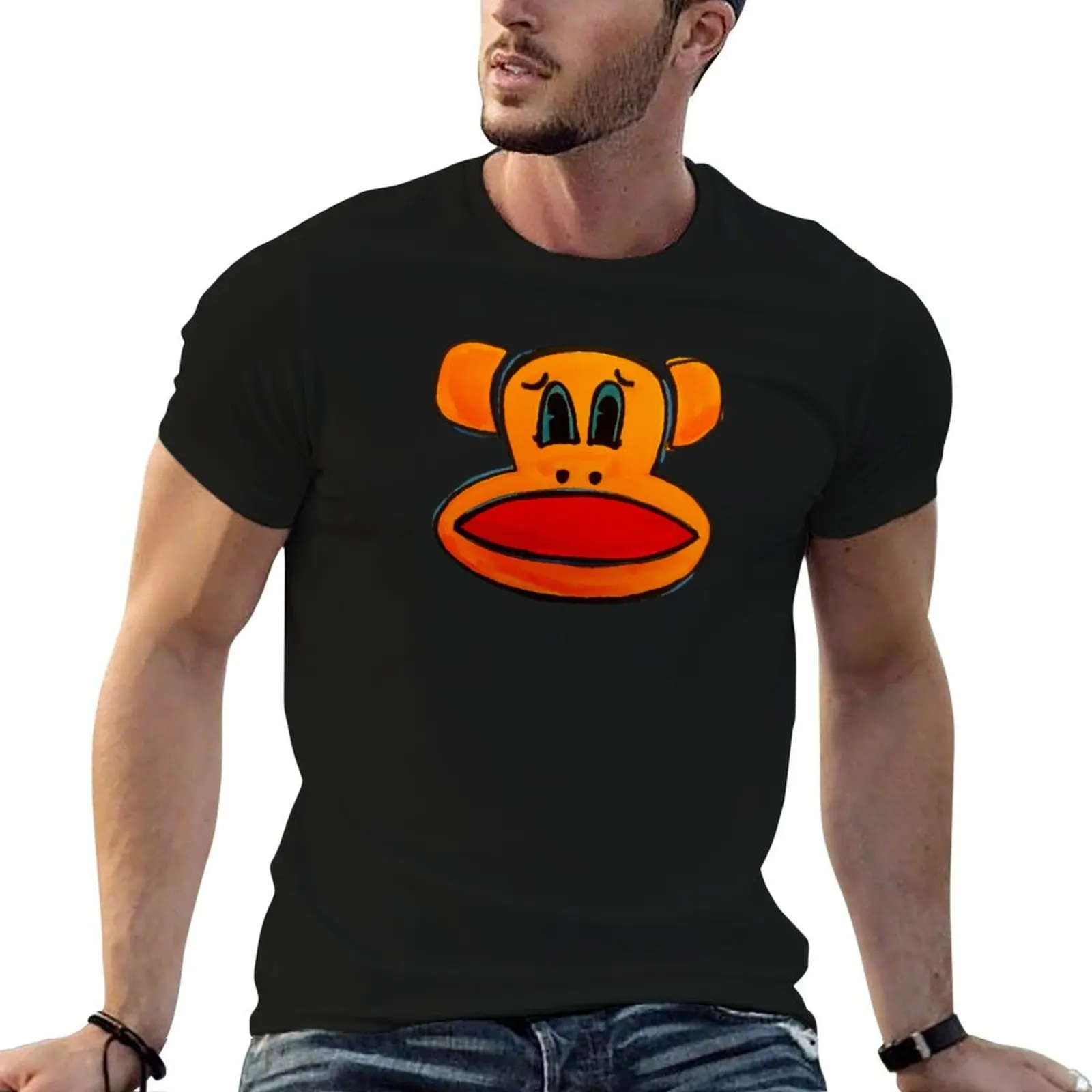 

plain fashion Paul t 90s man cotton man t-shirt black T-Shirt cotton inspired frank shirts for package monkey