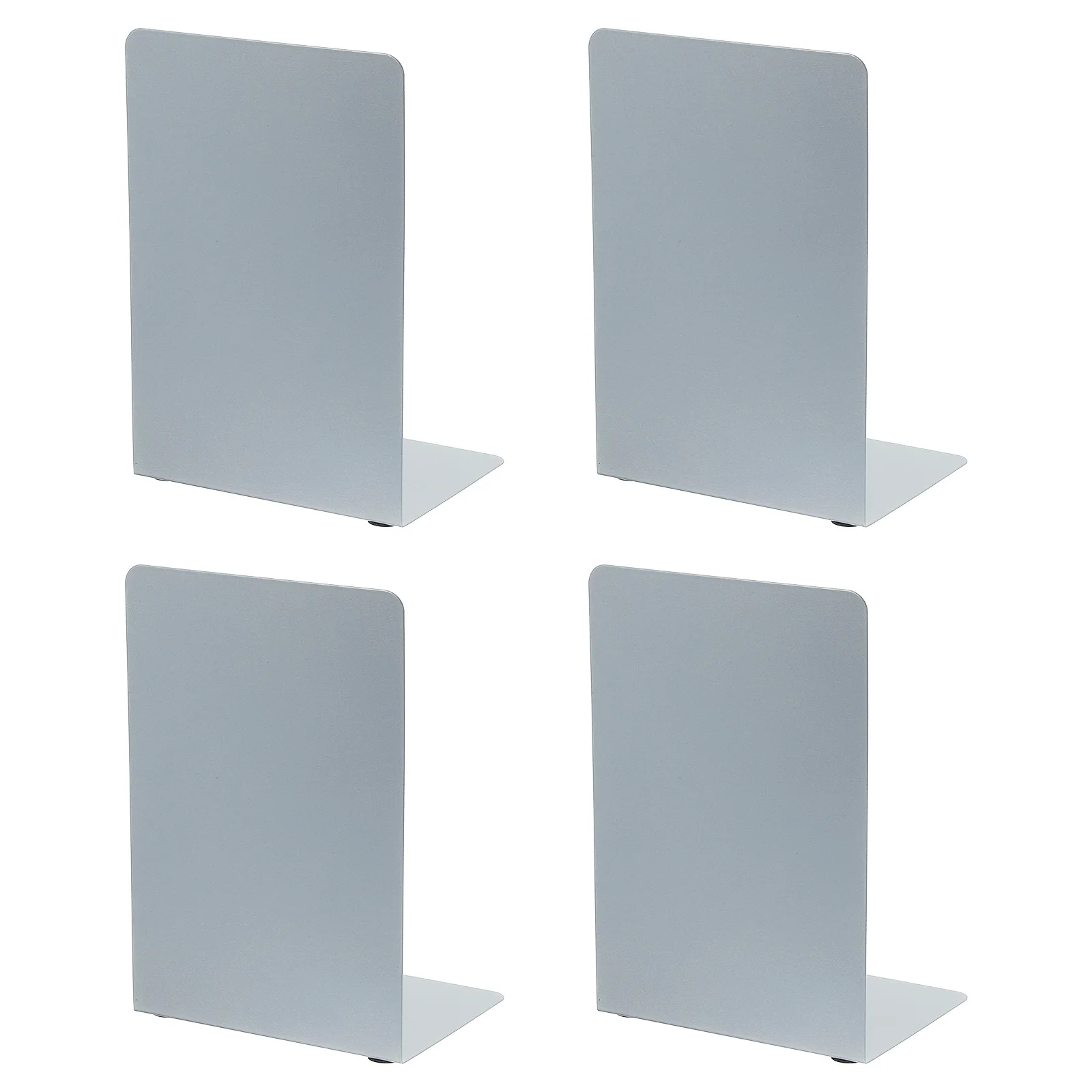 

2Sets Grey Bookend Metal L-Shaped Desk Organizer Book Support Stand for Stationery Desktop Office Accessories