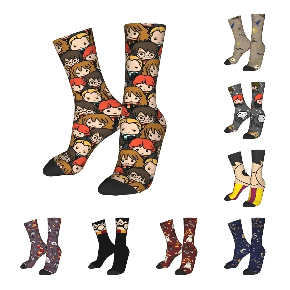 Invierno cálido Harajuku mujeres hombres dibujos animados Harries película P-Potters Magic World calcetines antideslizantes calcetines para montar en monopatín