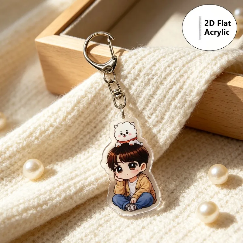 7 Stück/Set KPOP Acryl-Schlüsselanhänger, niedliche Taschenanhänger als Geschenk für Fans – Detail 6
