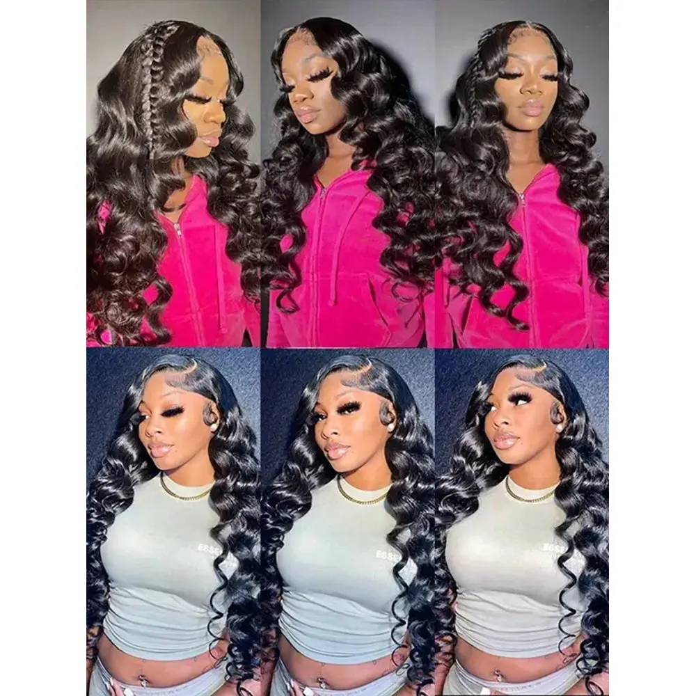 28 32 Inch 13x4 Loose Deep Wave HD Transparent Lace Frontal Wig 250% Density Pre Plucked Human Hair Wig with Baby Hair image 3