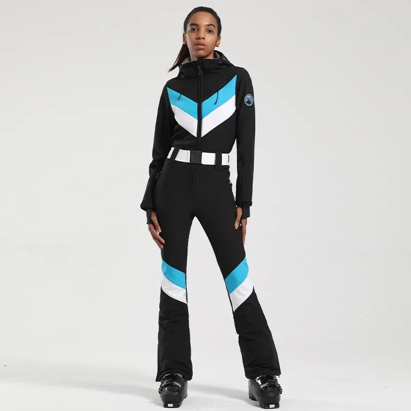 customized skating suit double board outdoor windproof breathable thick retro ski suit set for women justocorps de gymnastique