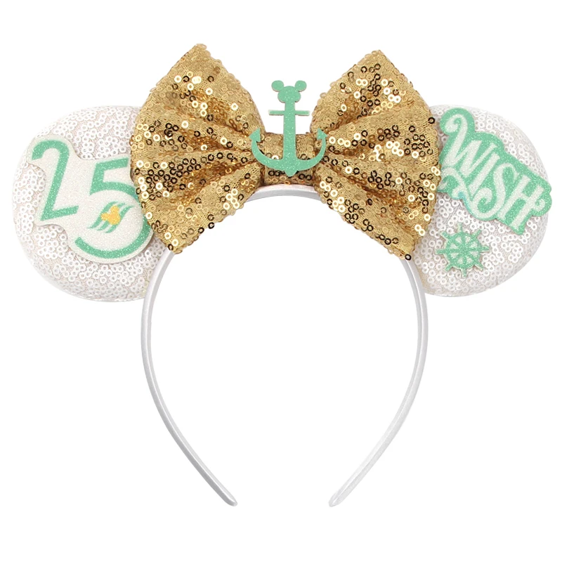 2026 Disney Castle Sequin Mouse Oren Hoofdband Pailletten Boog Haarband Voor Meisjes Kinderen Festival Party DIY Hoofddeksels Accessoires