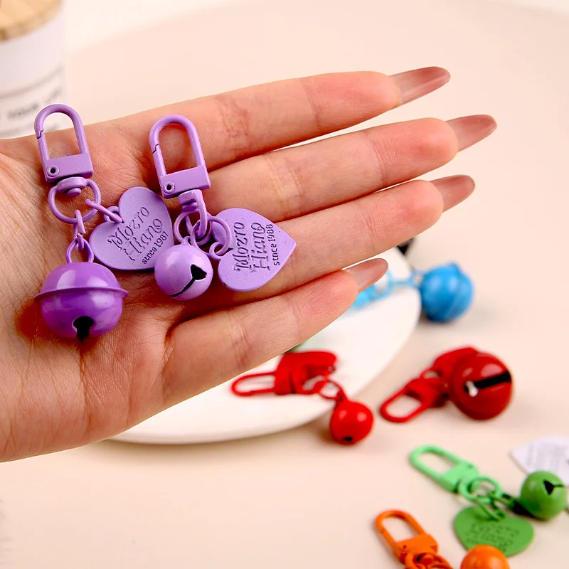 30pcs/set Keychain Heart Small Bell Alloy Key Chain Charm Bag Pendant Key Ring Best Party Lovers Gift Jewelry брелок