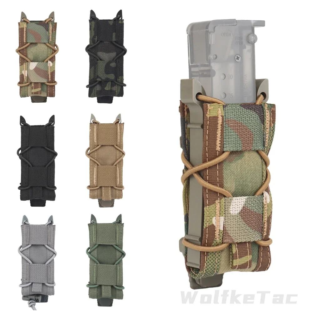 Tactical 9mm Magazine Pouch Hunting Single Magazine Bag Outdoor Molle Flashlight Pouch Torch Holder Hunting Knife Holster Bag