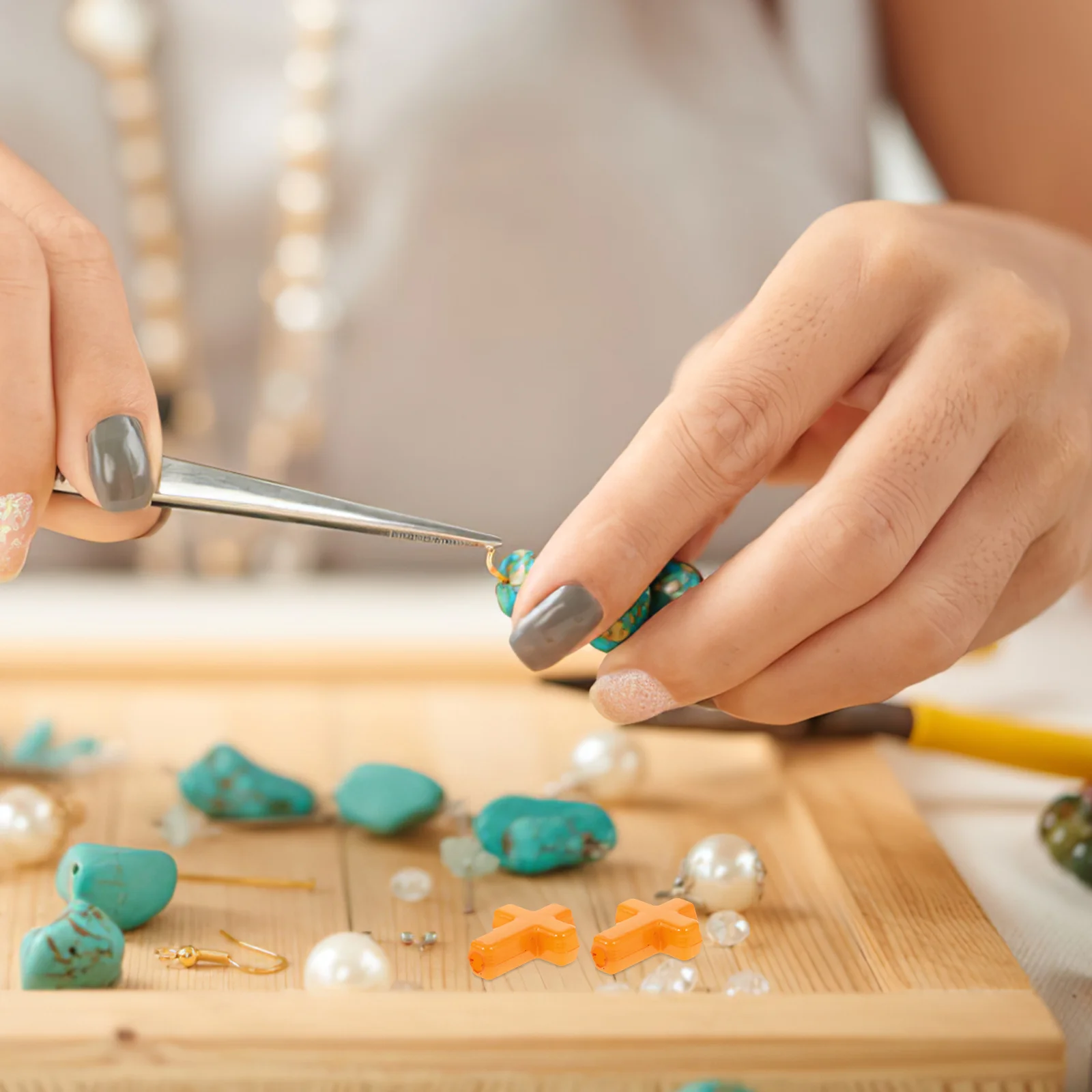 

100 шт., акриловые крестики, массивные разноцветные бусины, подвески, подвески для изготовления ювелирных изделий, ожерелье, серьги, принадлежности, акриловые бусины