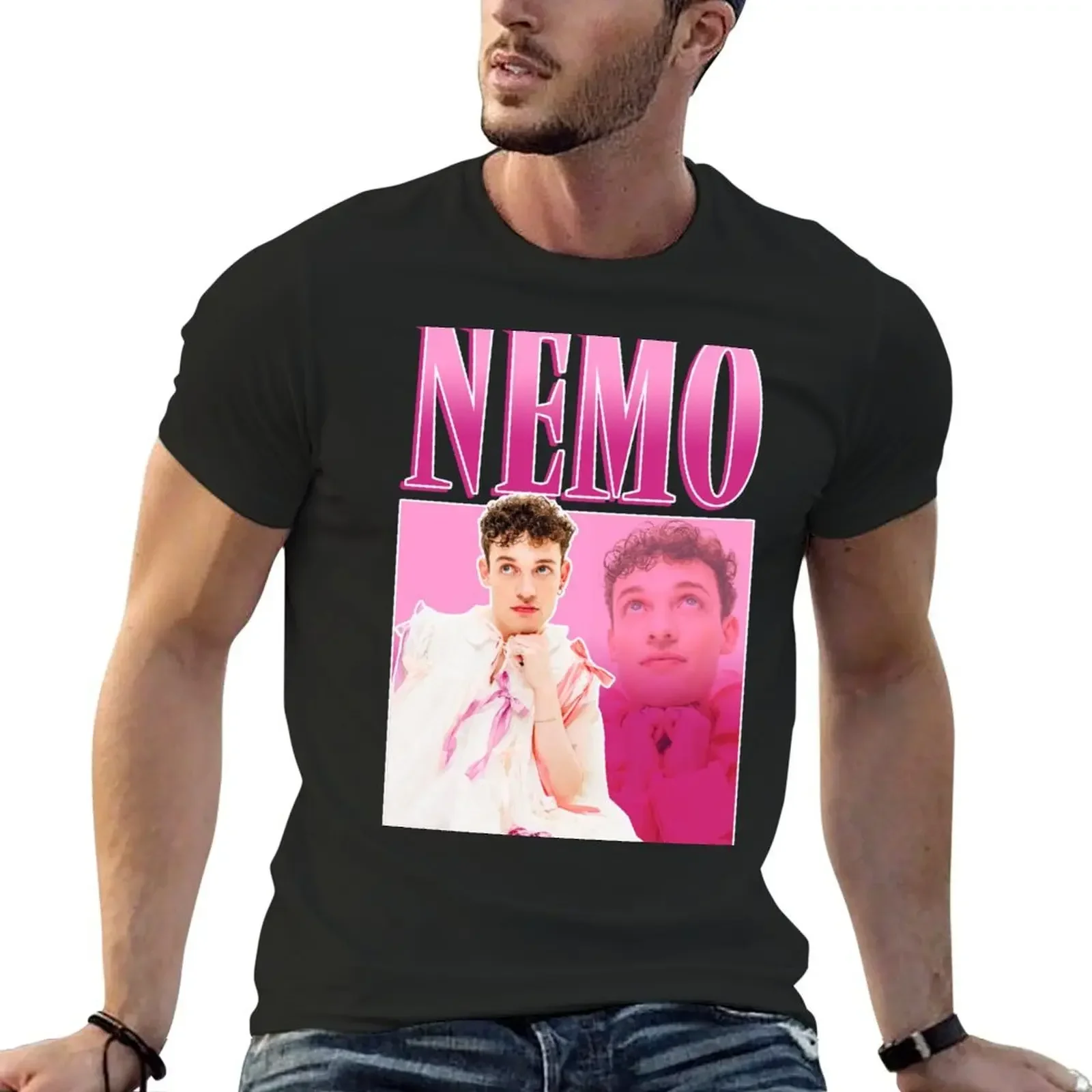 

Nemo The Code Eurovision Song Contest 2024 Switzerland Winner Merch T-Shirt blacks men clothings