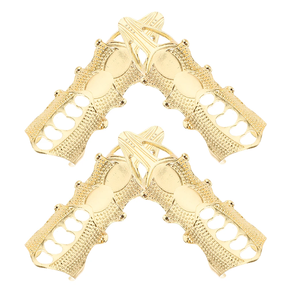 

4 Pcs Retro Punk Rings Nickel free Plating Fashionable Trendy Durable Material Gothic Jewelry Full Finger Hinged Ring Cosplay